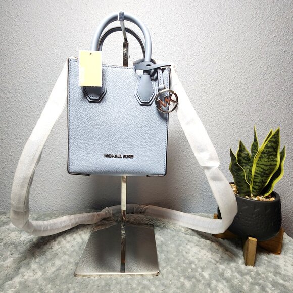 NWT Michael Kors Mercer X-Small Shopper Crossbody-Pale Blue - PRICE IS FIRM - Picture 1 of 9